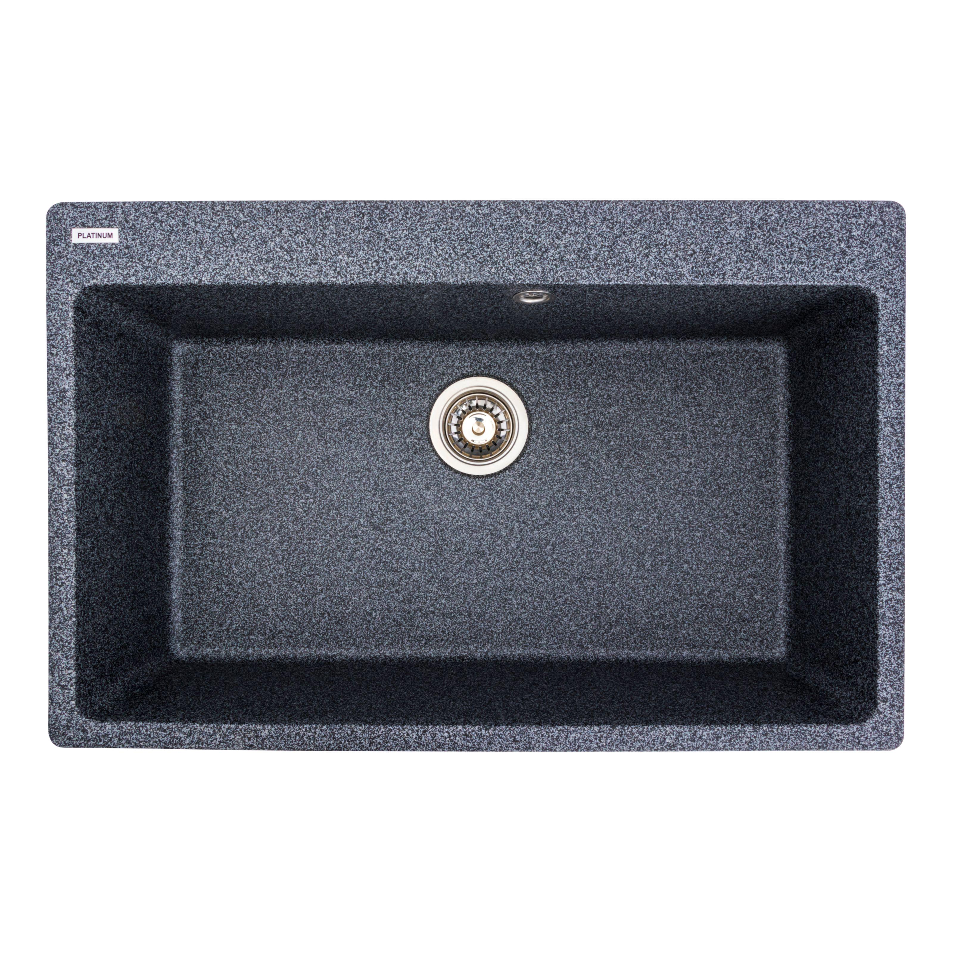 Мийка кухонна Platinum PLS-A38066 прямокутна гранітна 780x500 мм Графітовий (161243)