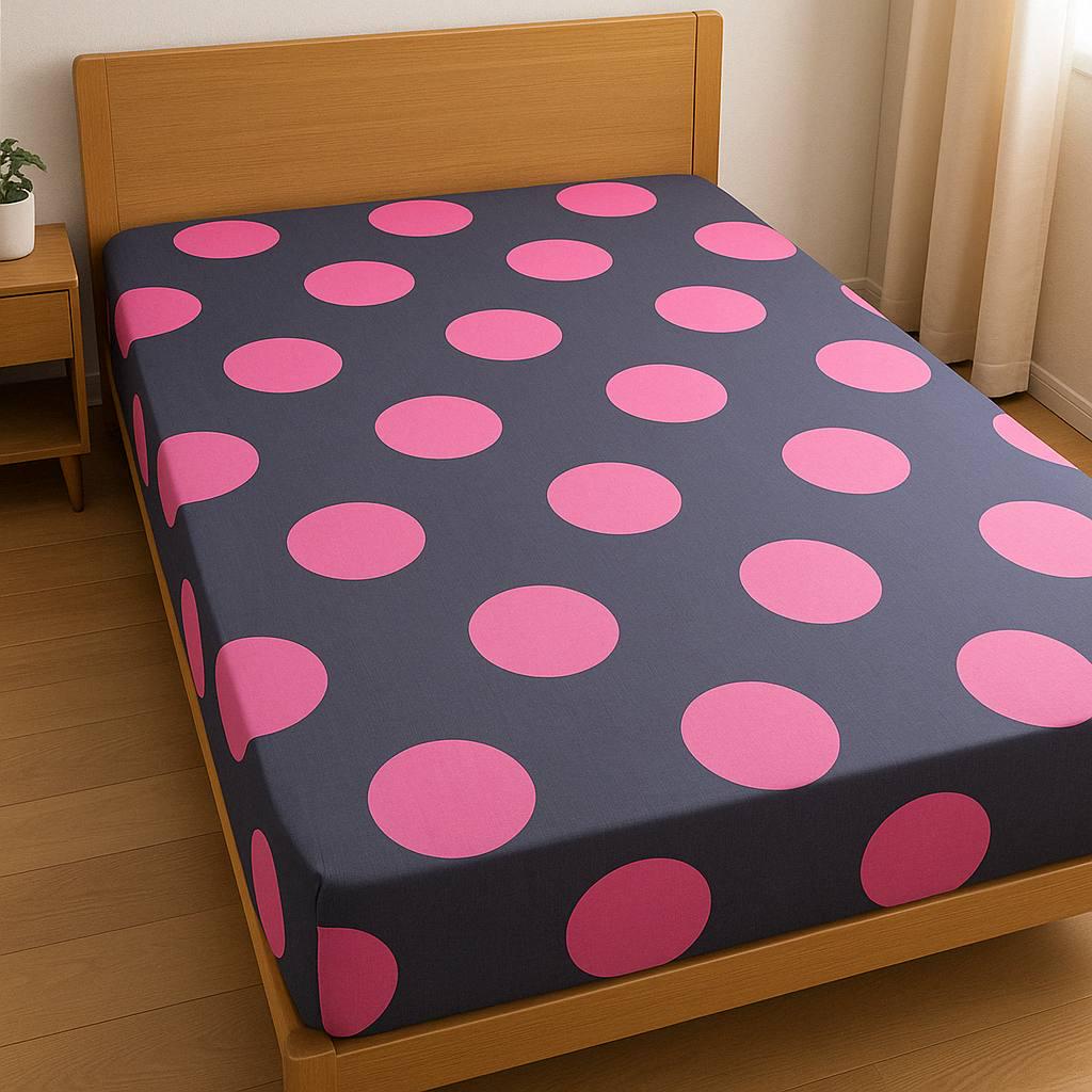 Простынь на резинке Точки из сатина 160х200 см (S-1704PD/x160)