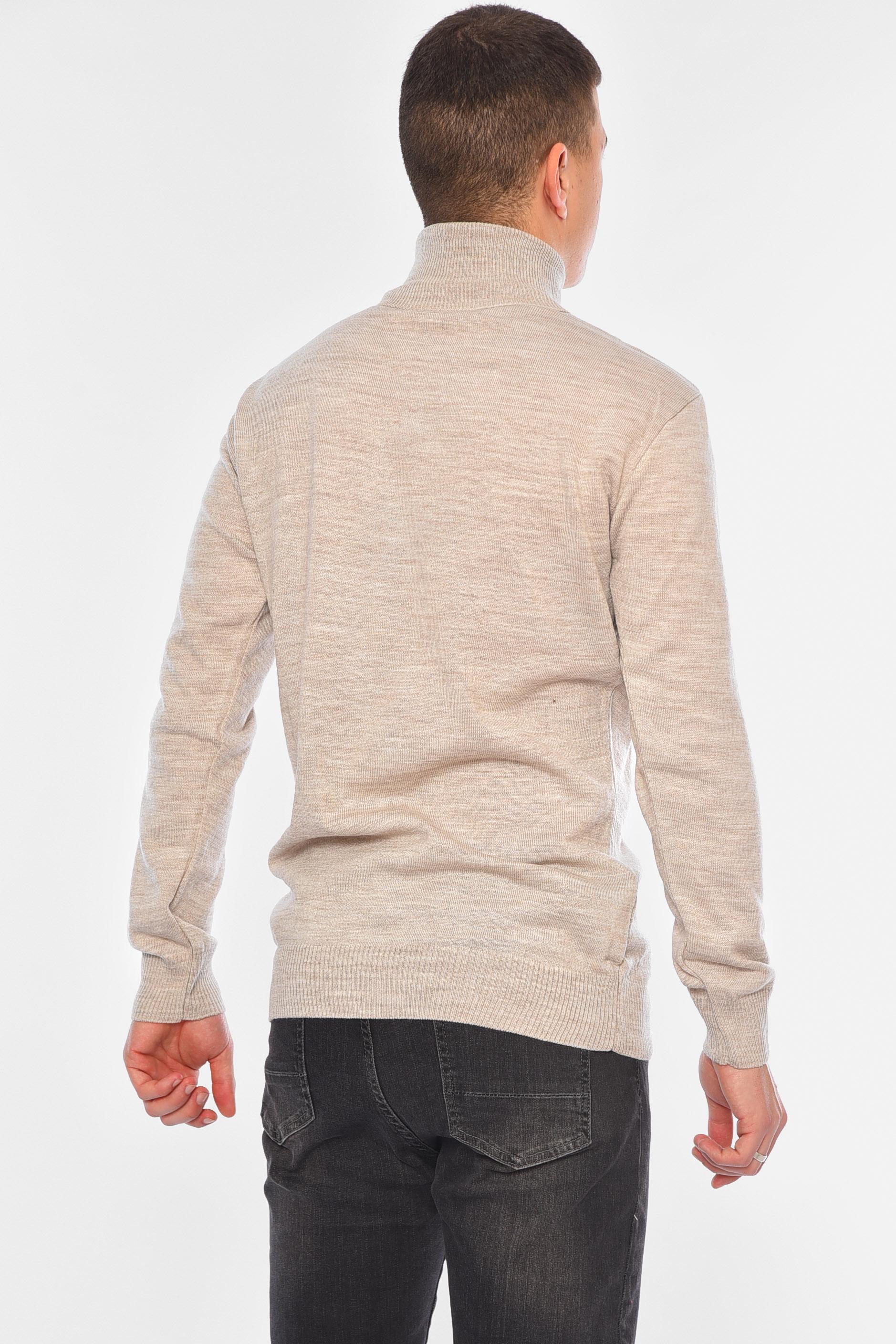 Свитер мужской однотонный L Бежевый (194480) - фото 3
