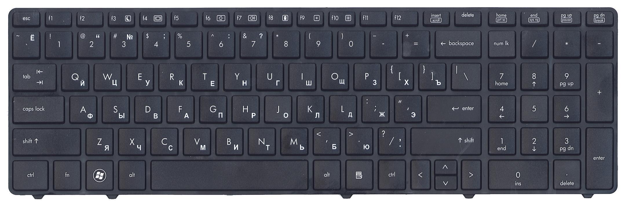Клавиатура для ноутбука HP ProBook 6560B/6565B/6570/6575B Black Frame Black