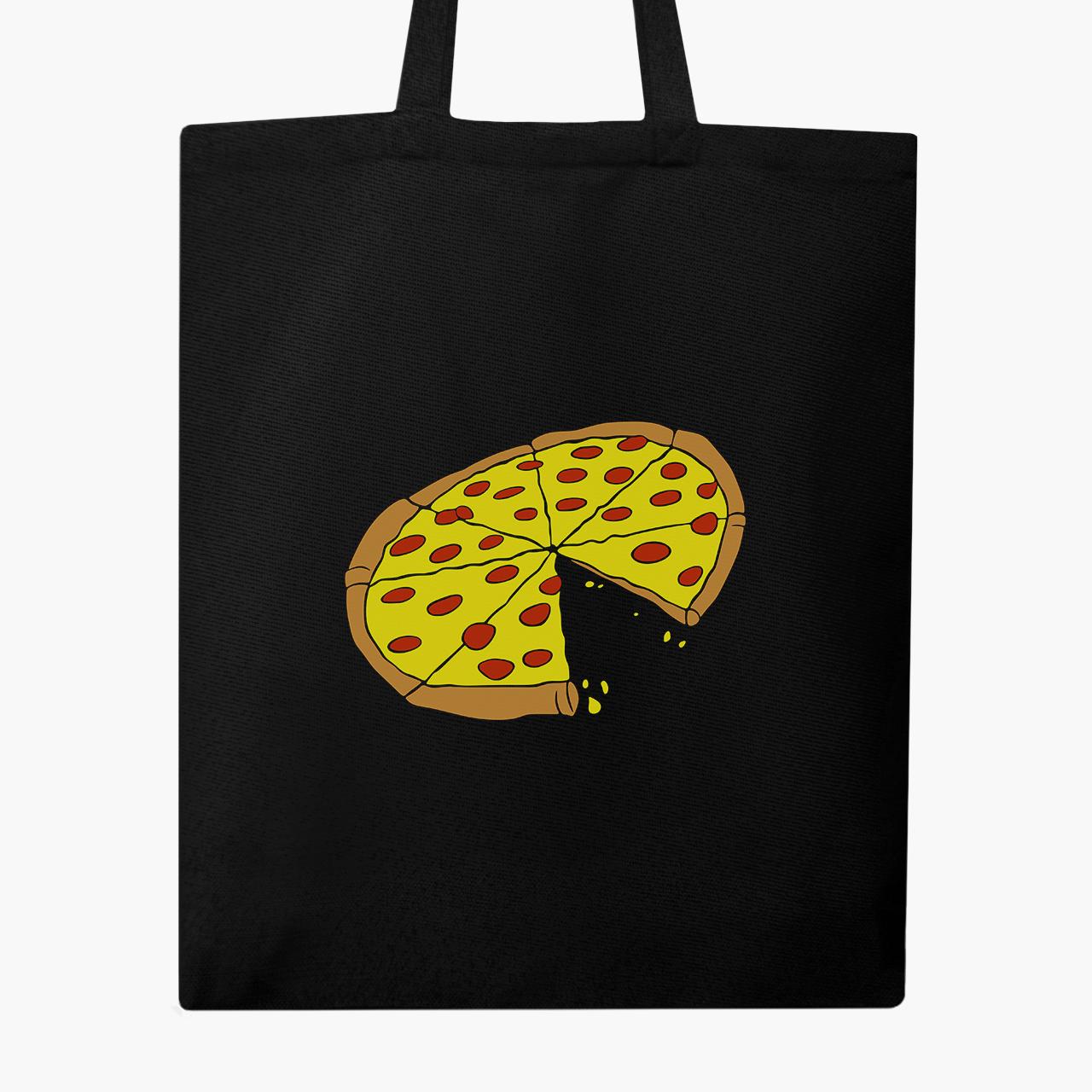 Еко сумка шоппер Pizza 41х35 см Чорний (9227-2078-BK) - фото 4