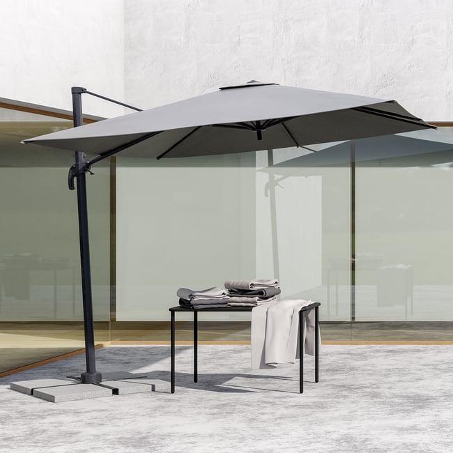 Зонт квадратный садовый с боковой стойкой 3х3 м Коричневый