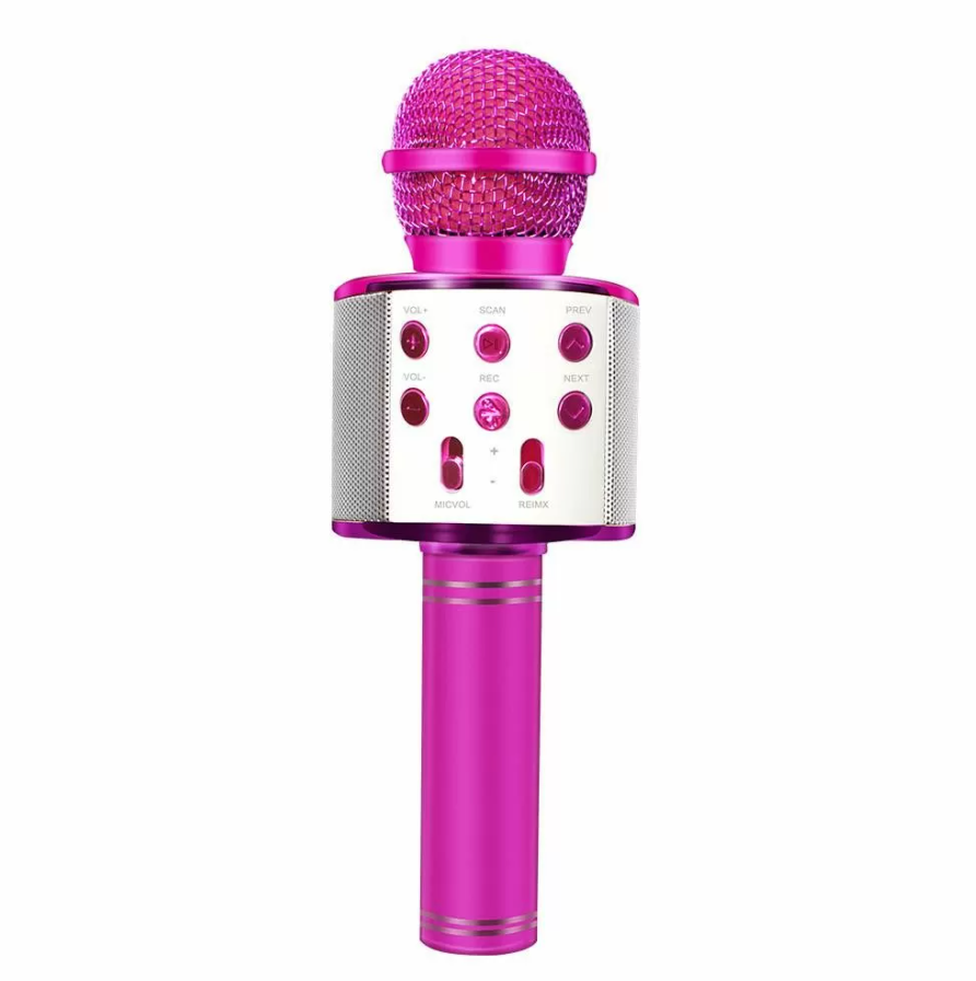 Мікрофон дитячий Wster WS-858 Bluetooth з колонкою MP3 Pink