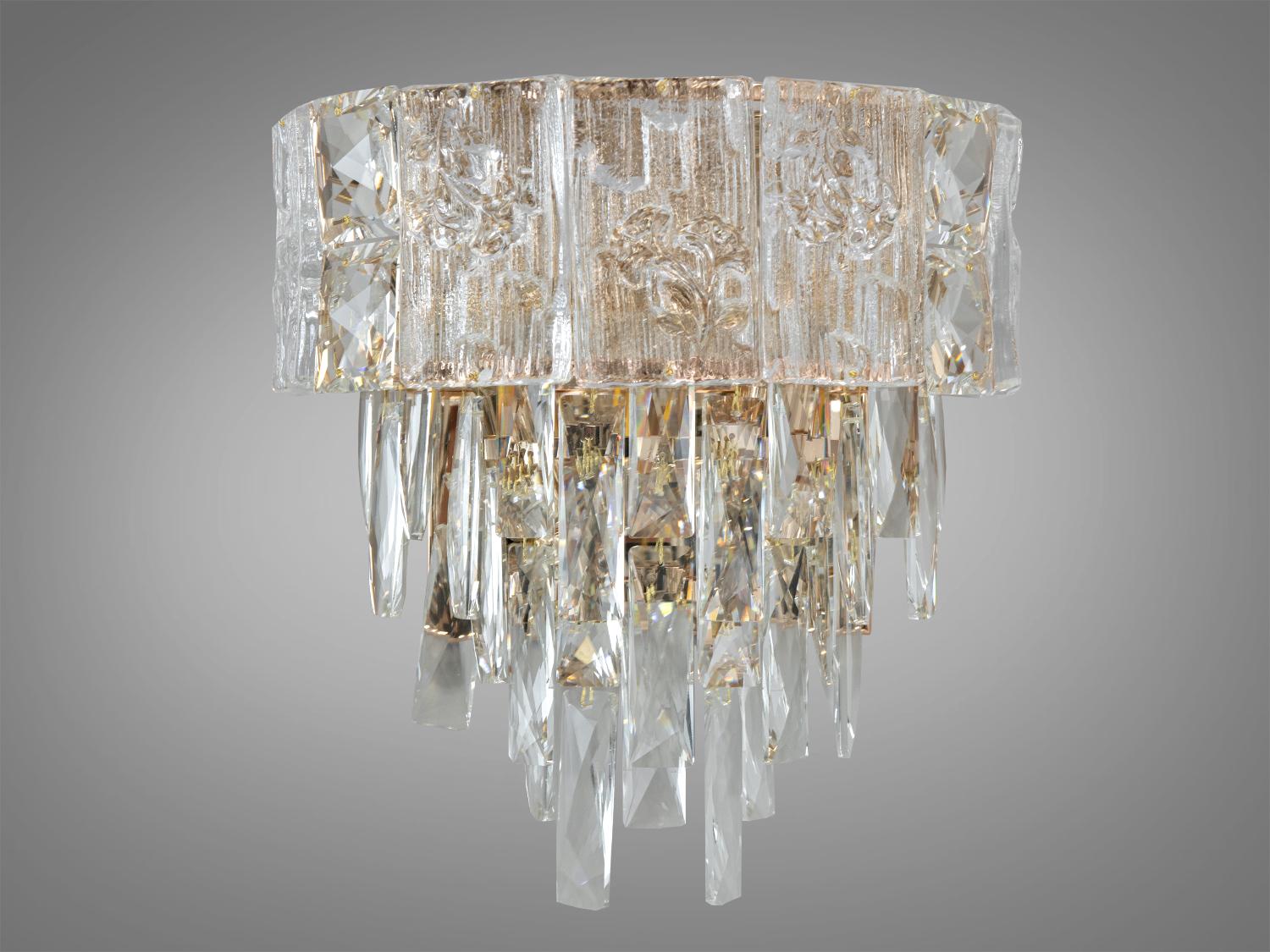 Светильник прикроватный в классическом стиле из хрусталя 3 лампы Золотой (D890-B G)