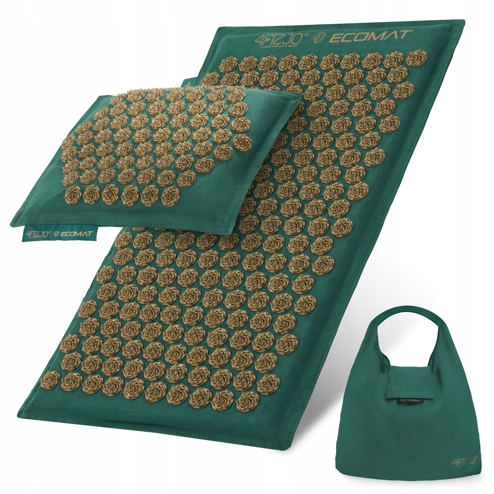 Коврик акупунктурный с подушкой 4FIZJO Eco Mat Аппликатор Кузнецова Navy Green/Gold (P-5907739312891) Коврик акупунктурный с подушкой 4FIZJO Eco Mat Аппликатор Кузнецова Navy Green/Gold (P-5907739312891)