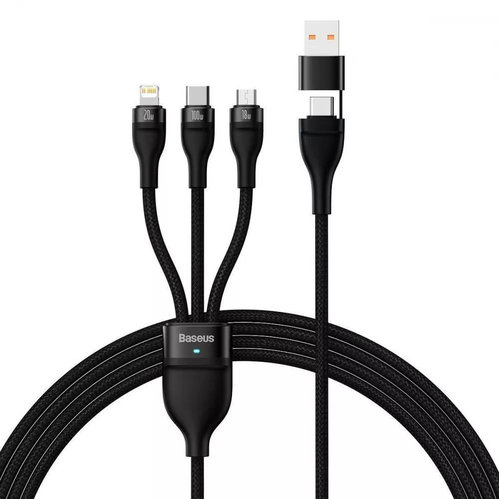 Кабель BASEUS Flash Series 2 Two-for-three USB/Type-C 1,2 м (583069) - фото 1