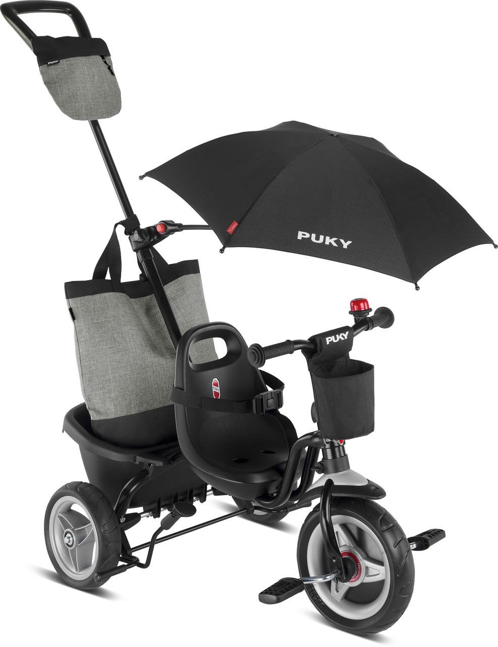 Велосипед триколісний Puky Ceety Comfort від 1,5 до 4 років 85-100 см з парасолькою Чорний