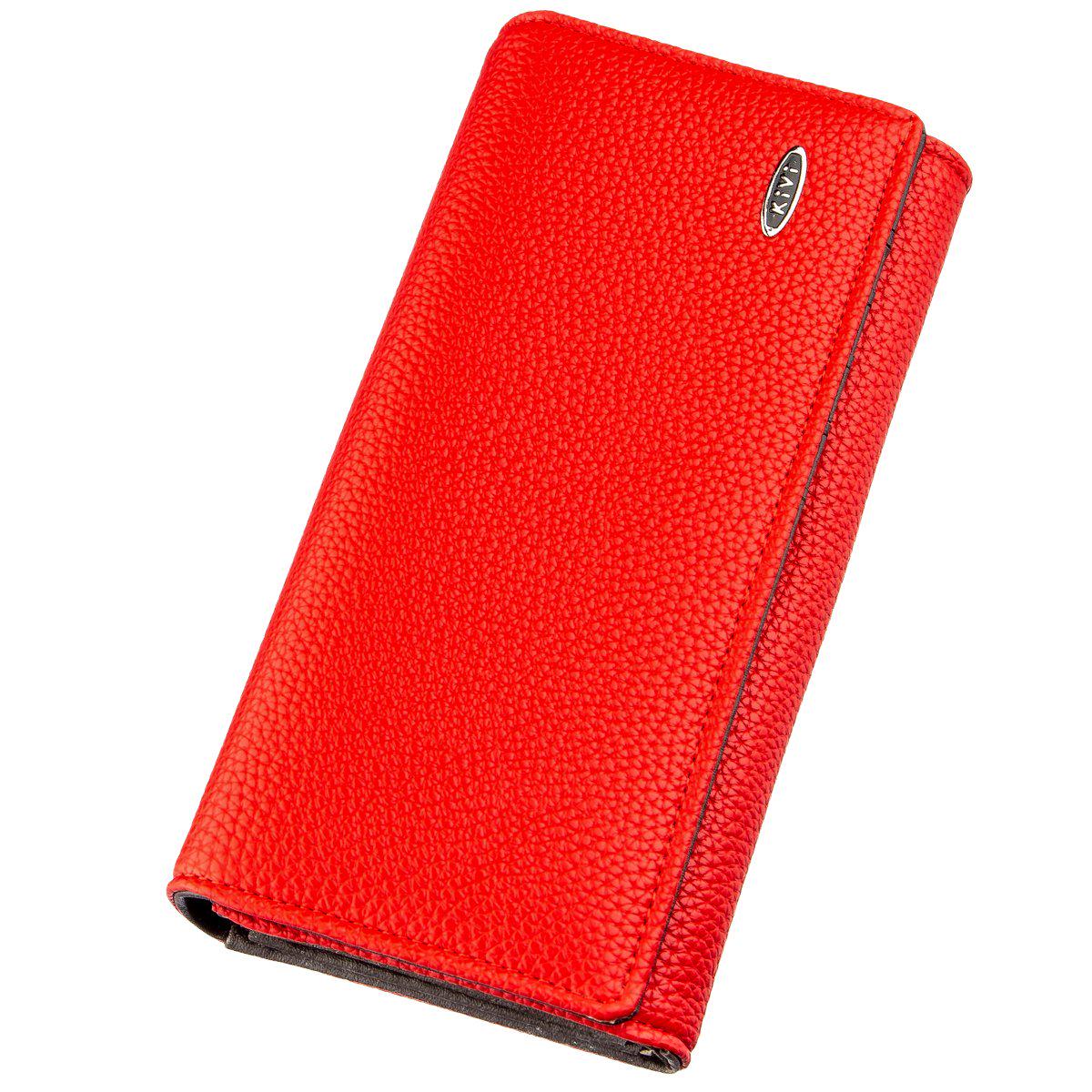 Женский кошелек Kivi-Wallet 19058 кожаный Красный