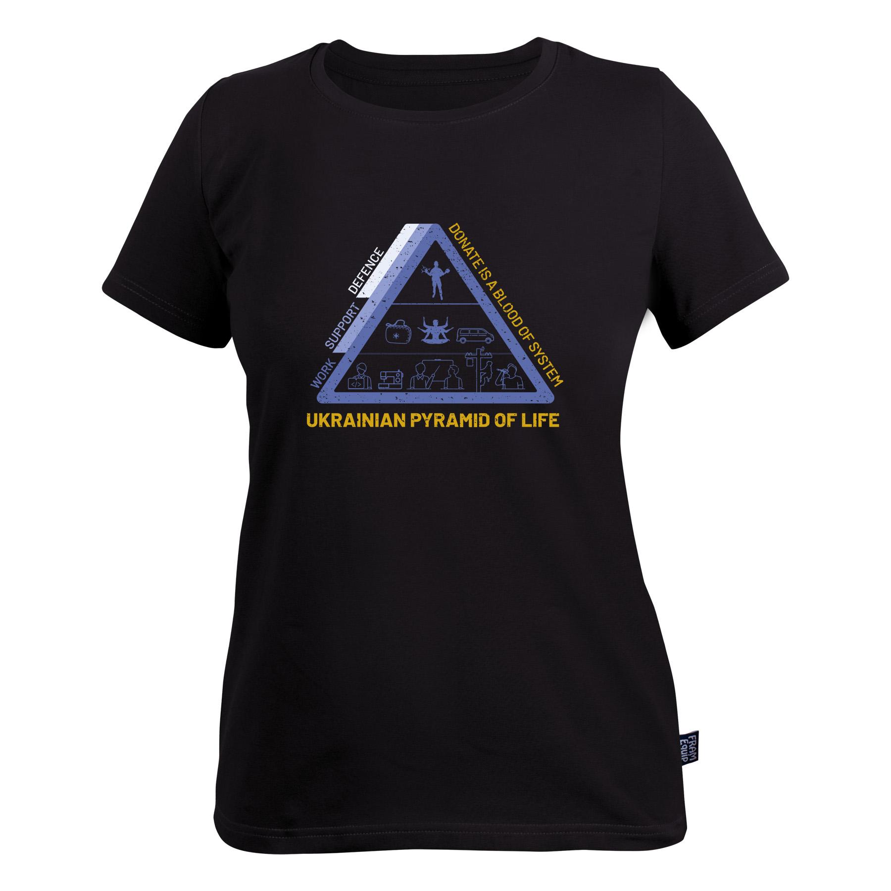 Футболка женская Ukrainian pyramid of life XS Черный (id_7133)