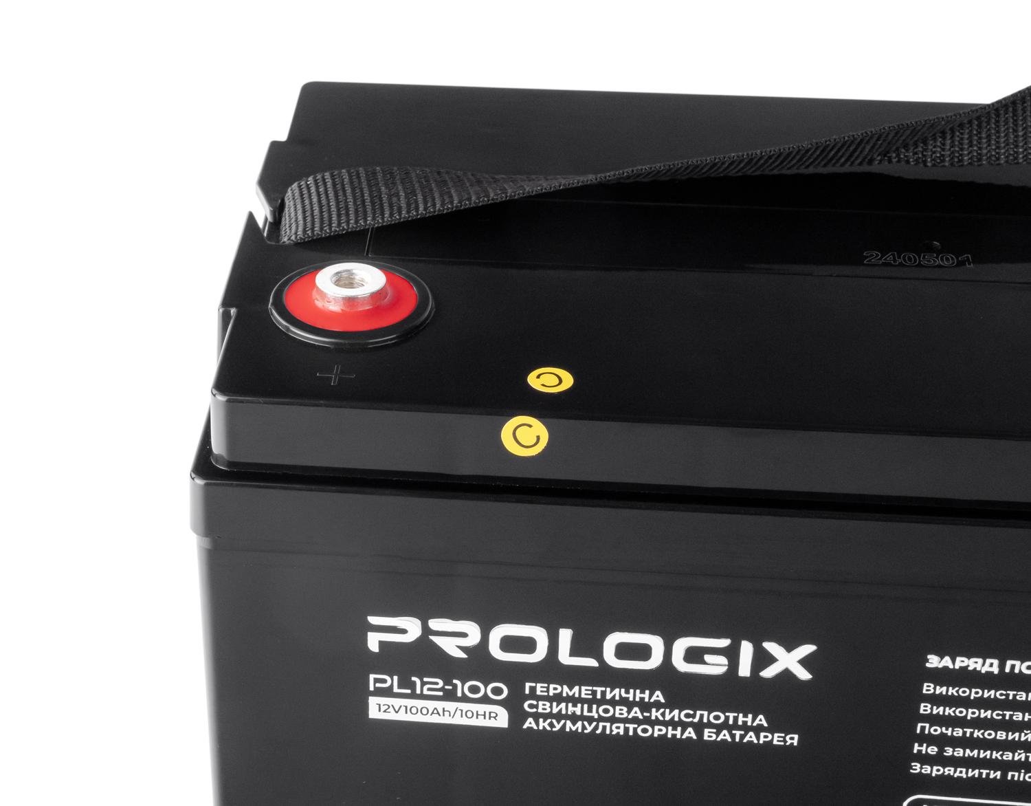 Акумуляторна батарея Prologix AGM 12V 100 Ah F12 Black (PL12-100) - фото 3