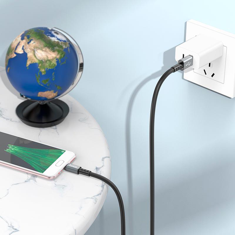 Кабель Hoco Micro USB Strength X85 1 м Black (9822330) - фото 5 Кабель Hoco Micro USB Strength X85 1 м Black (9822330) - фото 5