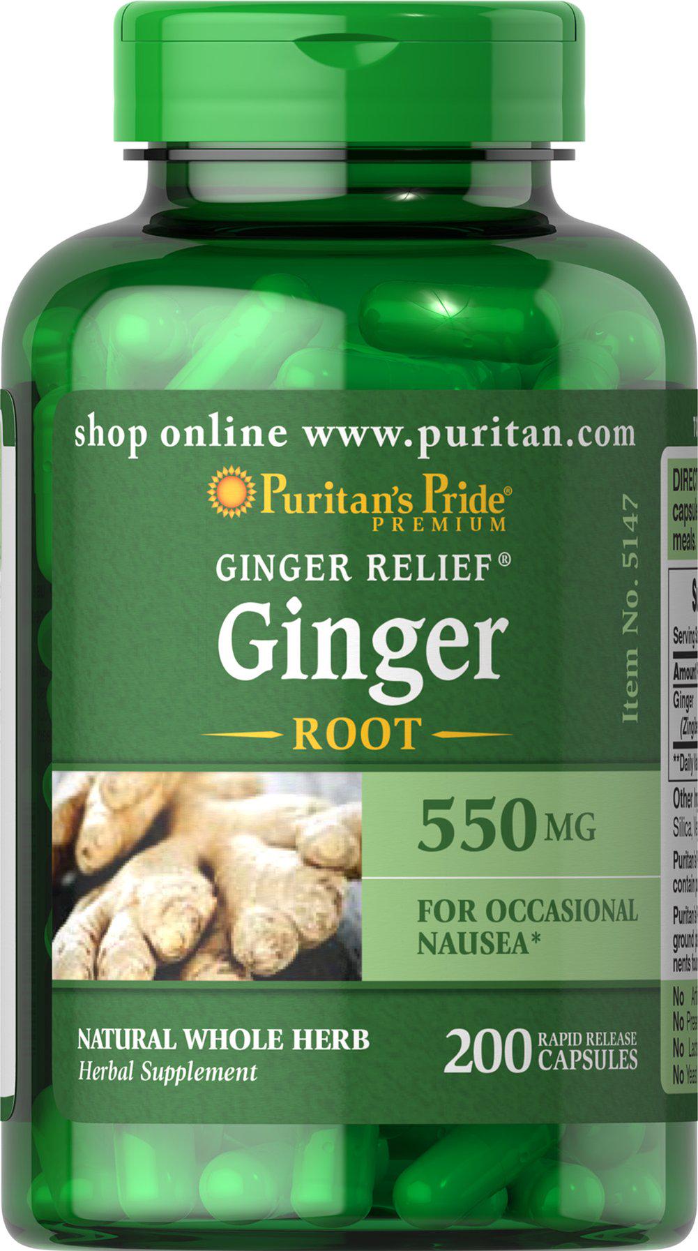 Натуральная добавка Ginger Root 550 mg 200 caps (100-19-0108341-20)