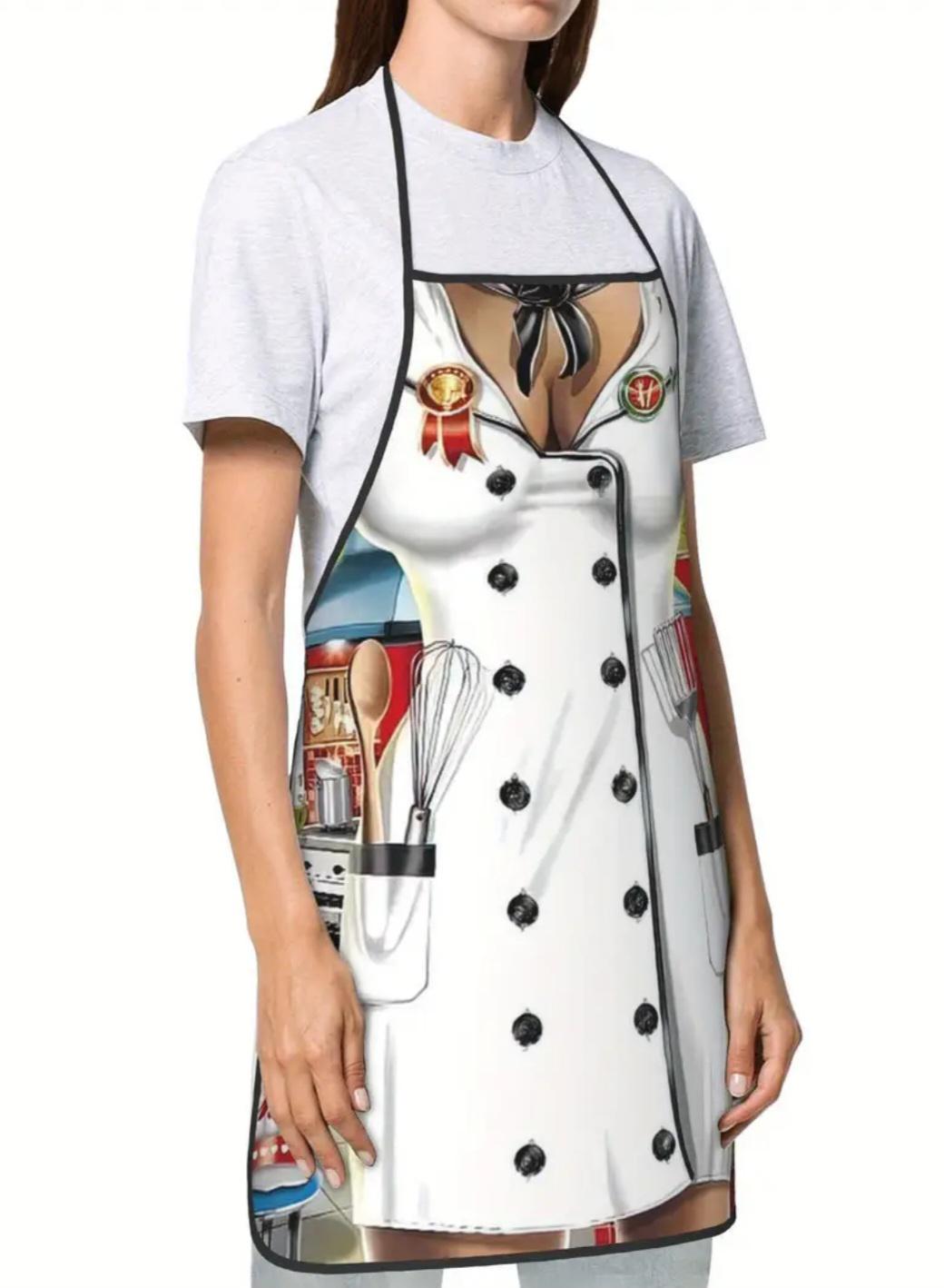 Фартук с приколом для женщин Повариха 75x60 см Разноцветный (50160) - фото 4