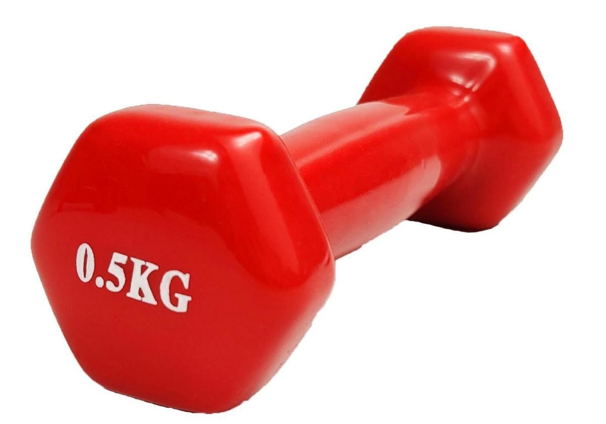 Гантель для фитнеса EasyFit 0,5 кг с виниловым покрытием Красный (EF-2647-R)