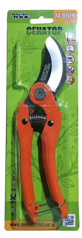Секатор садовый MasterTool 14-6109 с металлическими ручками 225 мм (883202#)