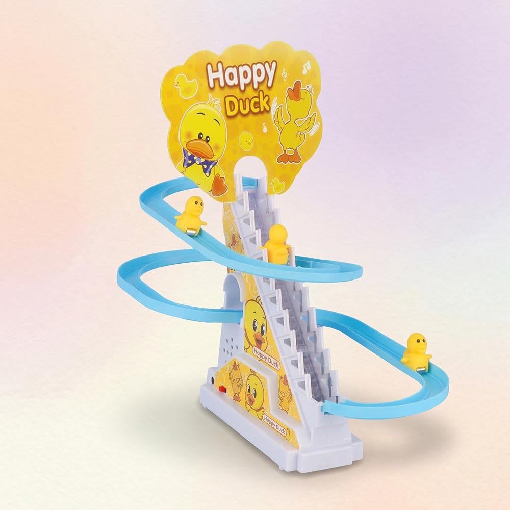 Іграшка електрична Happy Duck Каченята на гірці трек із 9 качками Жовтий (0095-0001)
