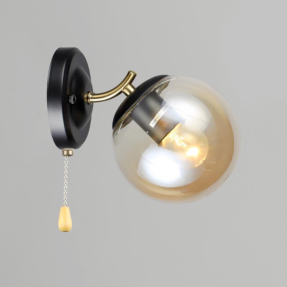 Бра шар Light House SRS-20862/1W плафон коричневый Черный/Медный