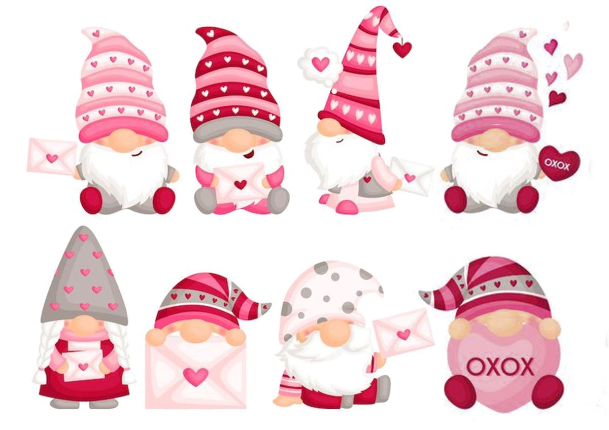 Картинка на торт вафельна Закохані гномики №2 (14171)