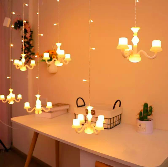 Гирлянда новогодняя штора свечи RD-078