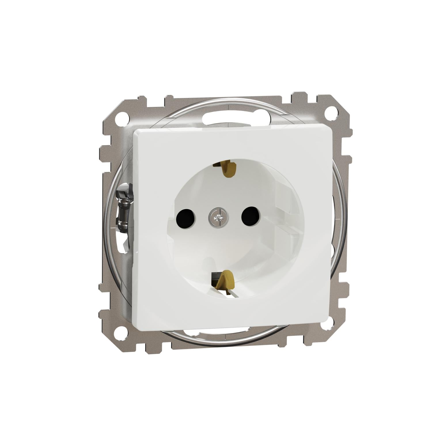 Розетка Schneider Electric Sedna Design с заземлением и защитными шторками Белый (SDD111022)