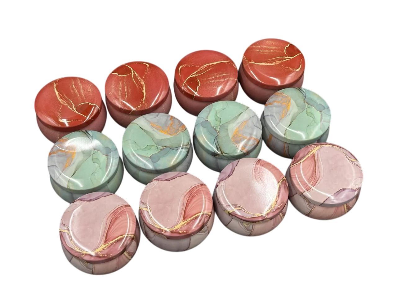 Набор подарочных коробок металлические с крышкой 12 шт. 7,5х7,5х5 см Разноцветный (GL-125-3)