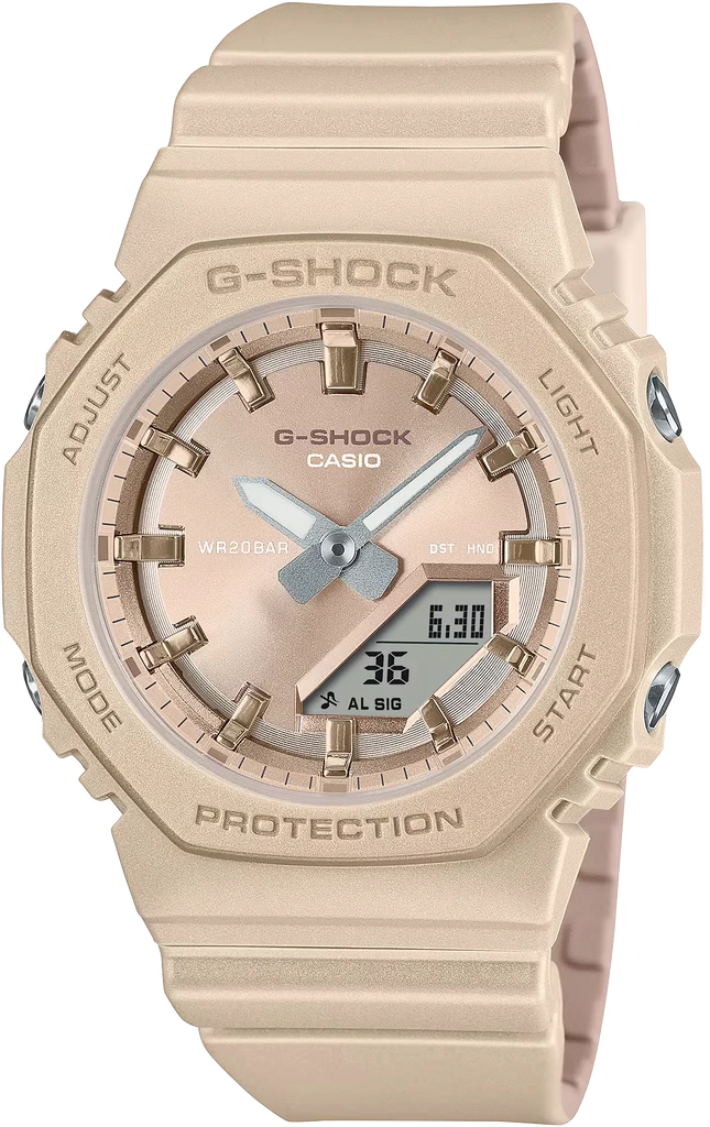 Наручные часы женские Casio G-Shock GMA-P2100ST-9AER ударопрочные с водозащитой 200 м и золотистым циферблатом