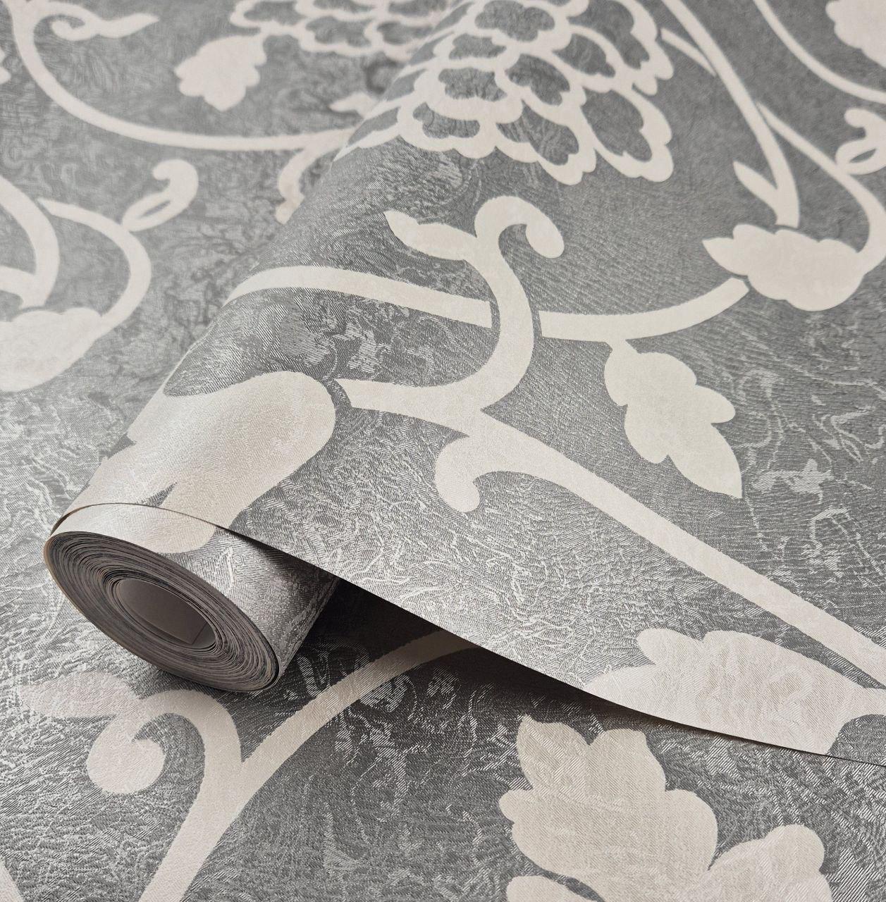 Обои виниловые на флизелине для гостиной/спальни/прихожей Marburg 21854 0,53х10,05 м Серо-бежевый (2896101884)