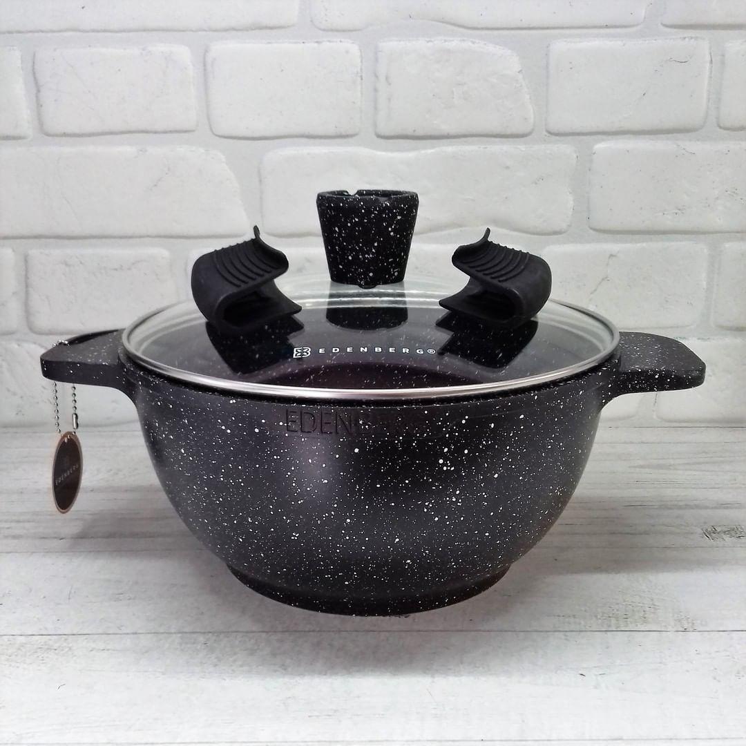 Кастрюля Edenberg с мраморным покрытием и крышкой 6,6 л 28 см (EB-3955)