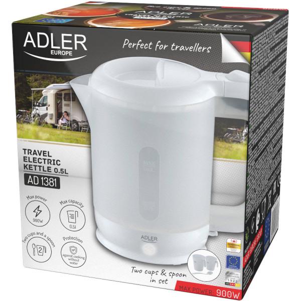 Электрочайник дорожный Adler AD 1381 900W 0,5 л 2 чашки/ложка White (AD1381) - фото 9 Электрочайник дорожный Adler AD 1381 900W 0,5 л 2 чашки/ложка White (AD1381) - фото 9