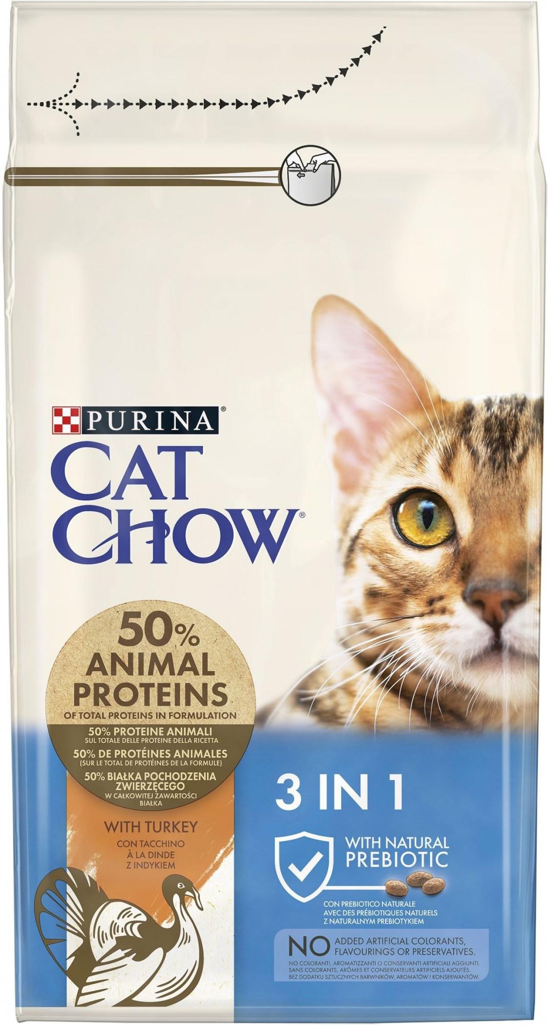 Сухой корм для котов Purina Cat Chow живущих в помещении с индейкой 1,5 кг 3в1 (7613034155139)