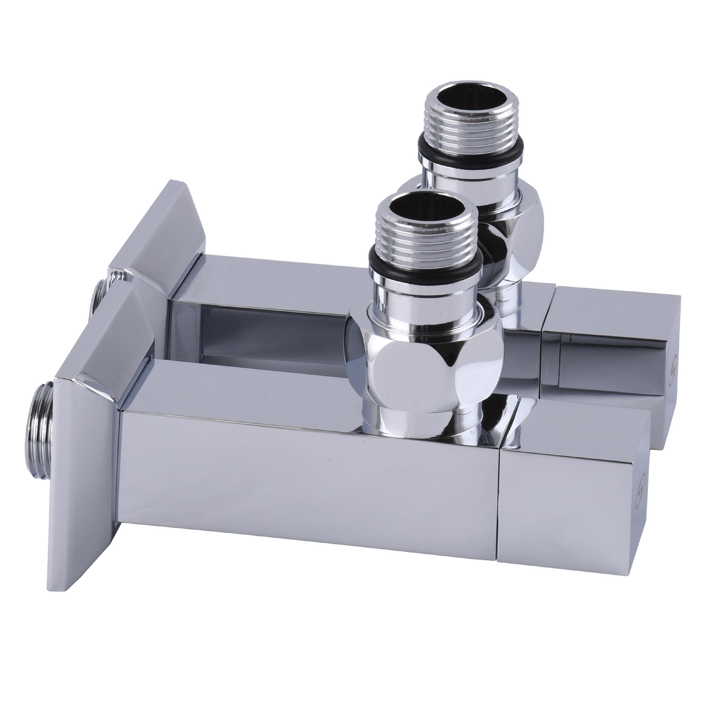 Набор угловой кран полувращающийся с американкой Solomon LUX 1/2″ CUBE 8888 1 уп. Chrome (000021913)