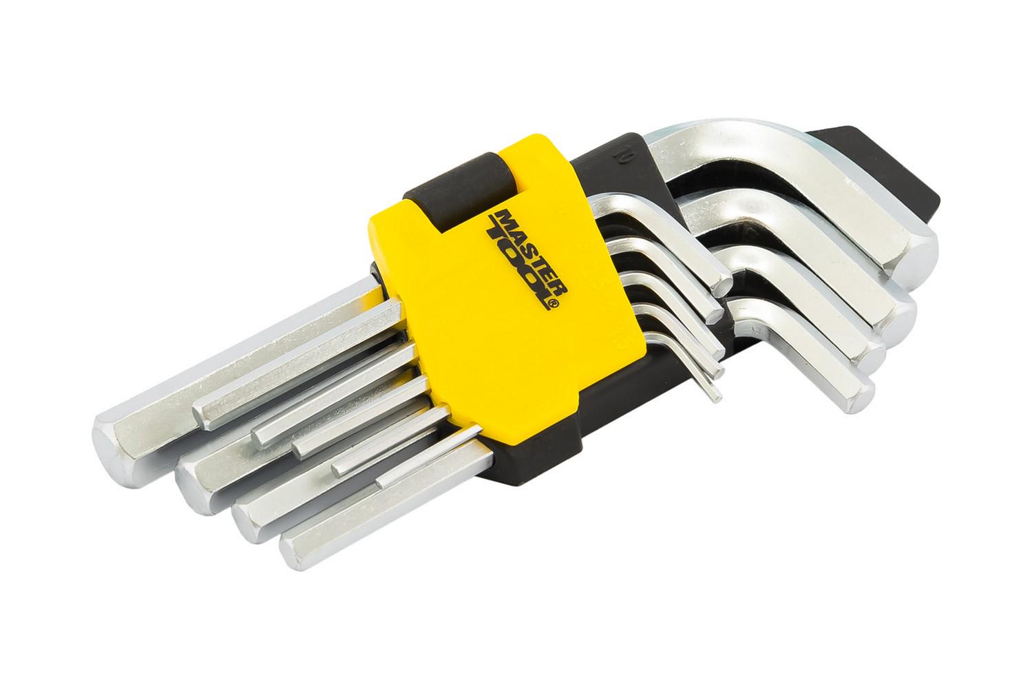 Ключі шестигранні MasterTool CrV 10 шт. 1,5-10 мм 45/112 мм (75-0955)