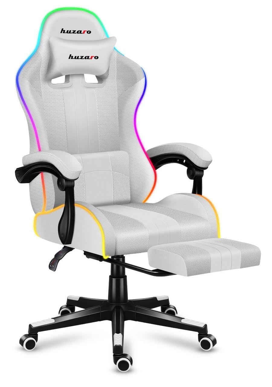 Кресло компьютерное Huzaro Force 4.7 ткань RGB White (2371518005_melv_2)