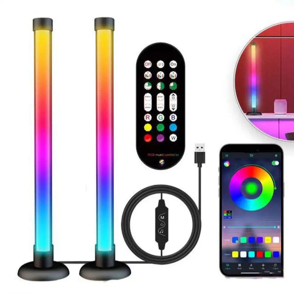 Панели светодиодные 10W 5V 1А RGB с APP Smart от USB с 16 LED и пультом 25х4, 1х3, 5 см 2 шт. (opt-102829)