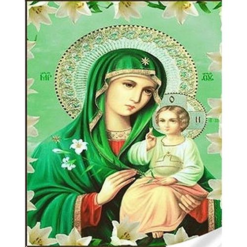 Алмазная мозаика Strateg Премиум Икона Божией Матери Неувядающий цвет 30x40 см (Str-GM86838)