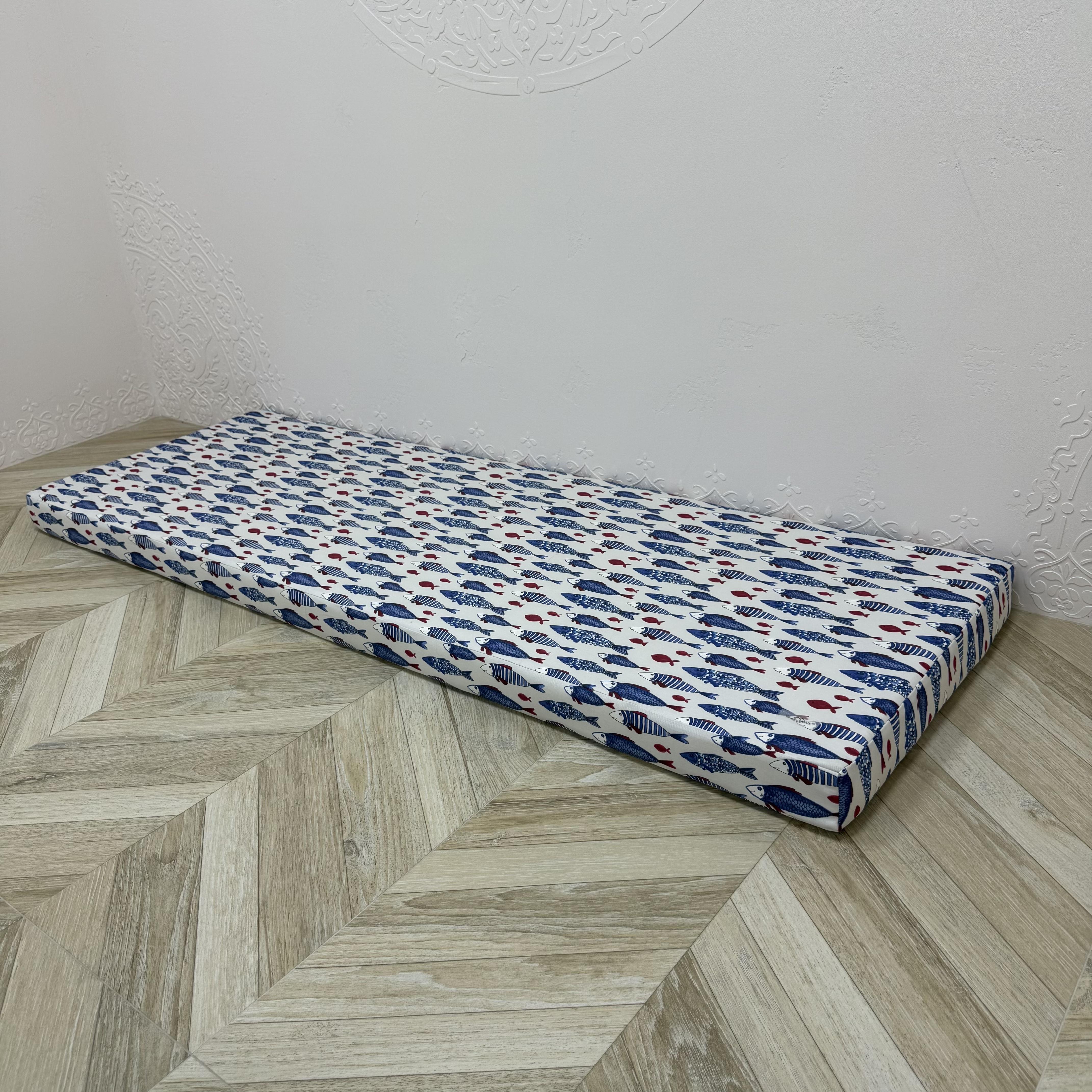 Матрас Comfort Home Fish на подоконники/каркасы/поддоны/садовая мебель панама 120х40х5 см
