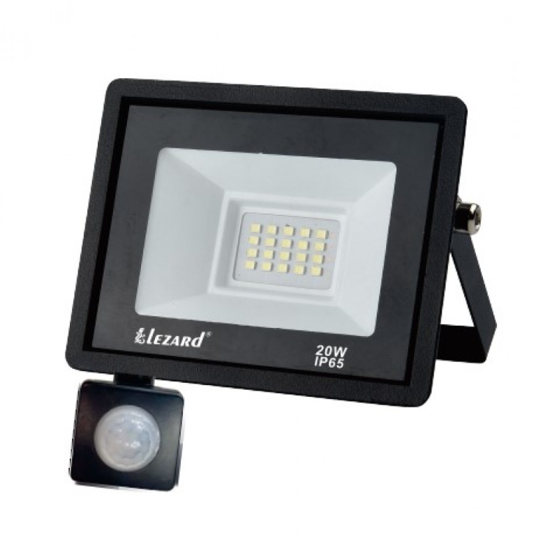Прожектор з датчиком руху Lezard LED 20 Вт алюміневий корпус IP65 6500K/1600Lm/PAL6520SN (НФ-00002552) Прожектор з датчиком руху Lezard LED 20 Вт алюміневий корпус IP65 6500K/1600Lm/PAL6520SN (НФ-00002552)