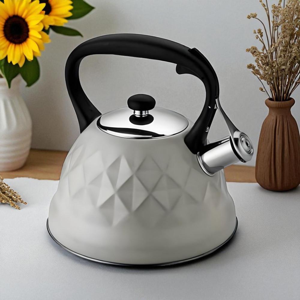 Чайник для плити зі свистком капсульне дно нержавіюча сталь 3 л Сірий (03-MH-5178) - фото 11 Чайник для плити зі свистком капсульне дно нержавіюча сталь 3 л Сірий (03-MH-5178) - фото 11