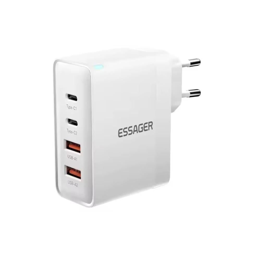 Зарядное устройство Essager 100W GaN QC 4.0 2xType-С 2xUSB White