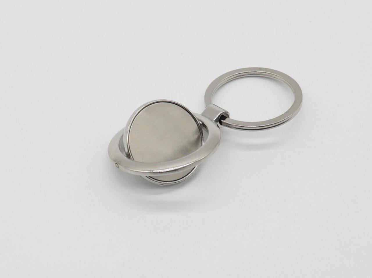 Основа под брелок для гравировки двухсторонняя круглая 27 мм Серебряный (858720440)