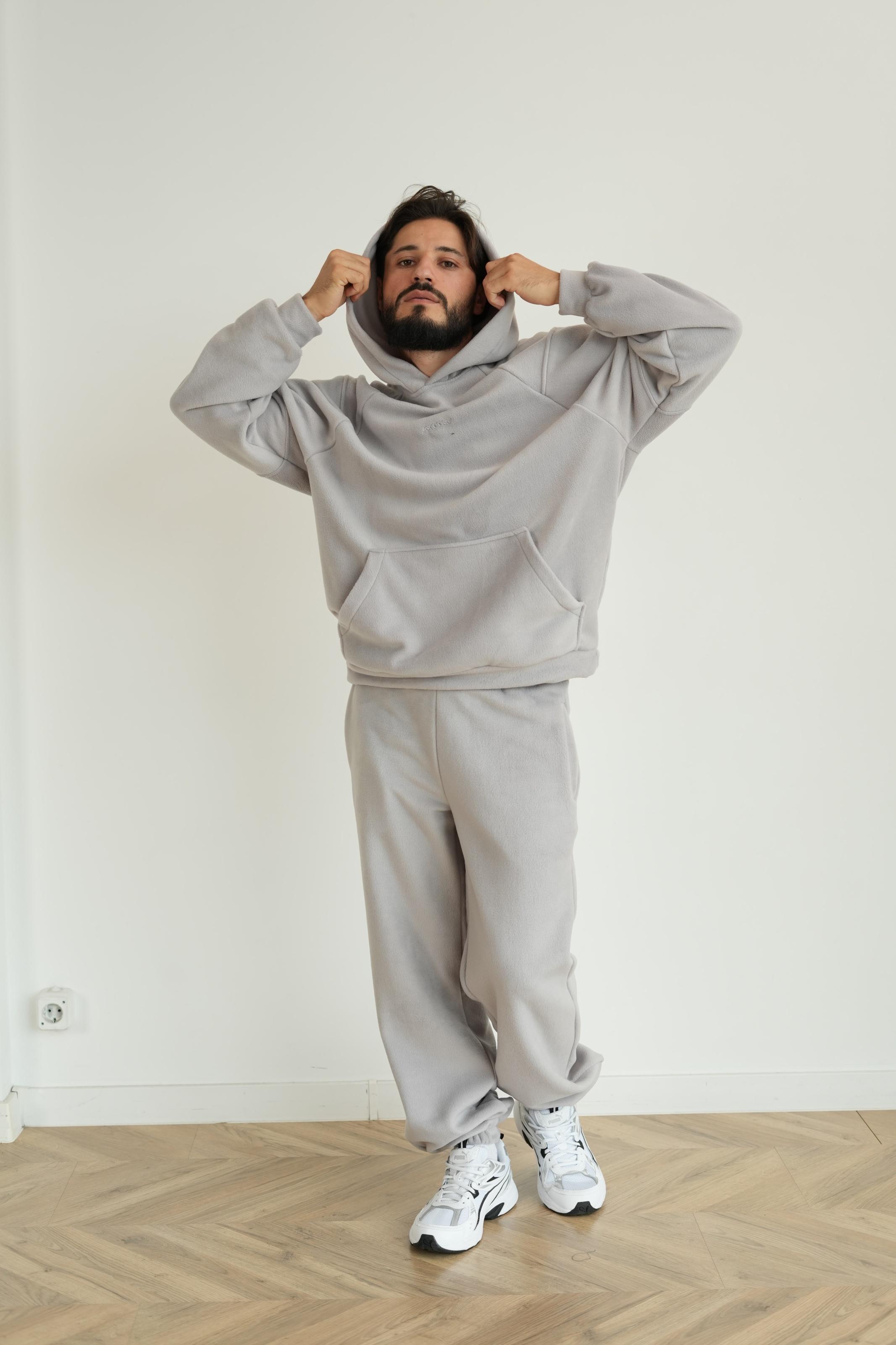 Костюм чоловічий флісовий BASE L/XL Світло-сірий (10204LXLm) - фото 6 Костюм чоловічий флісовий BASE L/XL Світло-сірий (10204LXLm) - фото 6