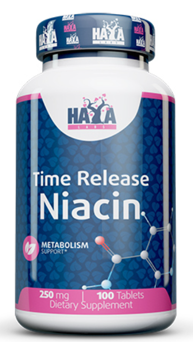 Ниацин Витамин B3 Haya Labs Niacin Time Release 250 мг 100 таблеток