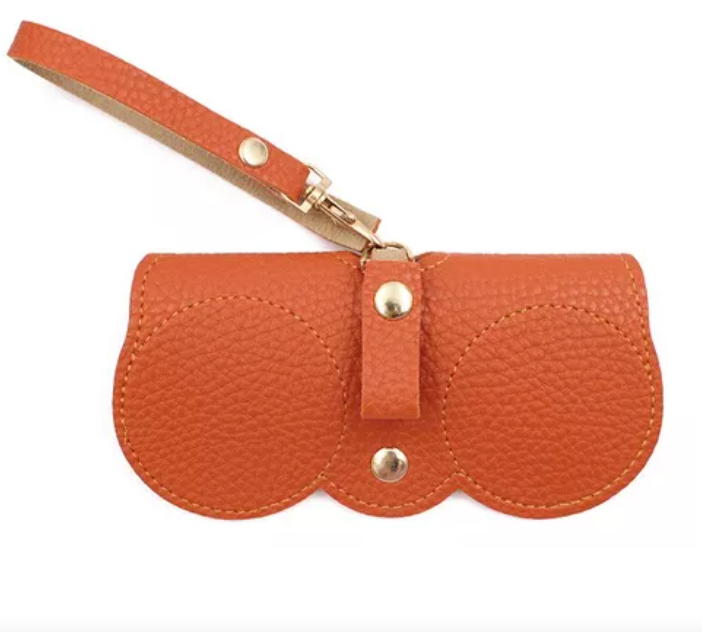 Тримач футляр для окулярів м'який для окулярів із якісної екошкіри Жовтогарячий (KG-11834)