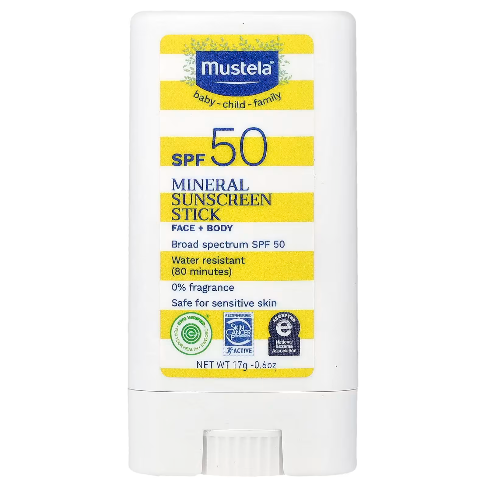 Стік сонцезахисний для дітей та чутливої шкіри Mustela SPF50 мінеральний 17 г (33968477)