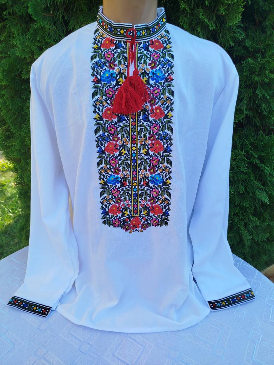 Вишиті сорочки для пари з квітковим орнаментом Борщівка р. 42 (29377876) - фото 2 Вишиті сорочки для пари з квітковим орнаментом Борщівка р. 42 (29377876) - фото 2