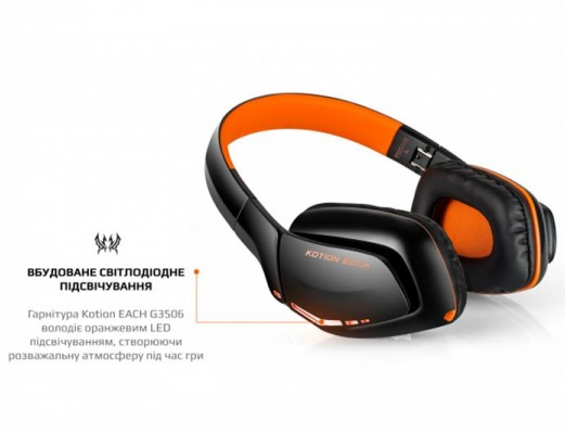 Наушники Kotion Each B3506 Black/Orange (ktb3506bt) - фото 4