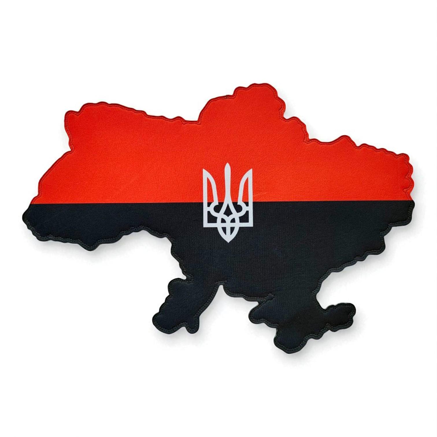 Панель для шевронов велкро в виде карты Украины Красно-черный