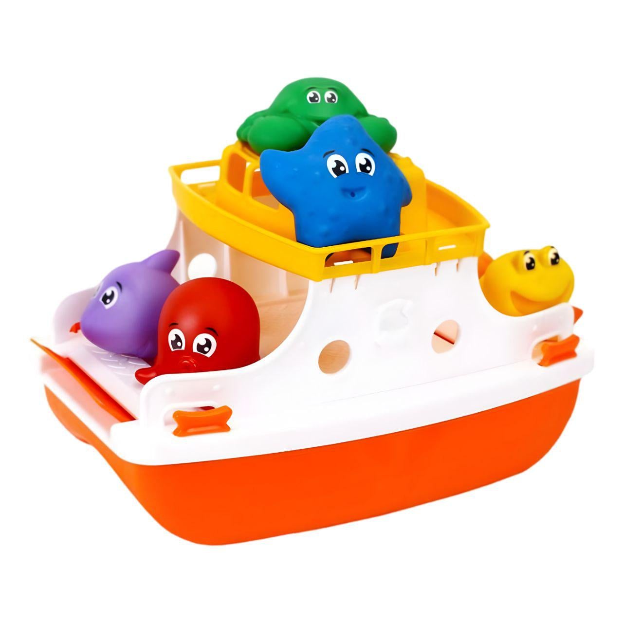 Паром игрушечный 7938 Technok Toys с 6 разноцветными фигурками разной формы (26612588)