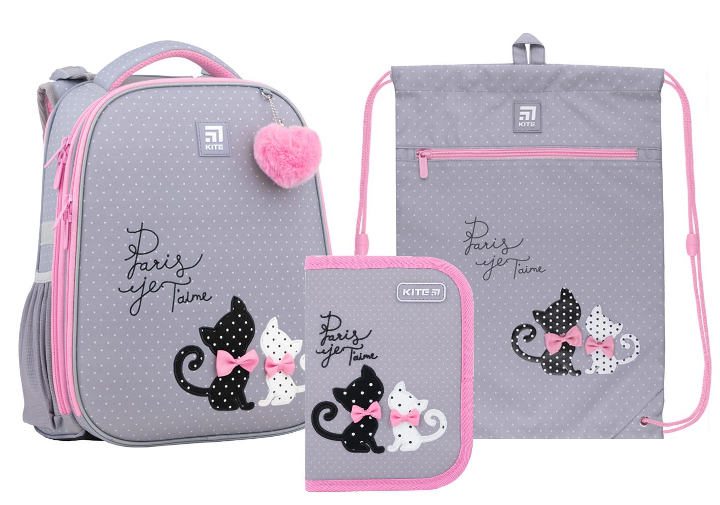 Шкільний набір Kite Education In Love рюкзак каркасний/пенал/сумка для взуття (202215)