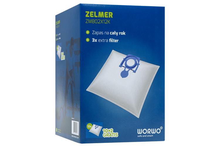 Комплект мішків Worwo сумісних із пилососами Zelmer 12 шт. (ZMB02X12K)